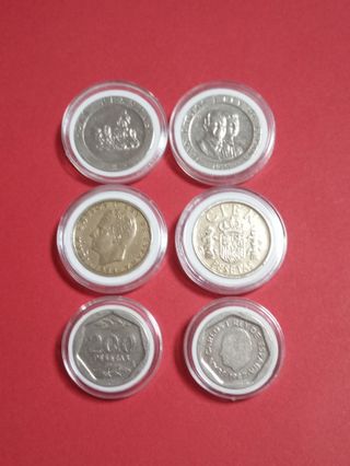 6 MONEDAS DE VARIOS AÑOS DEL REY