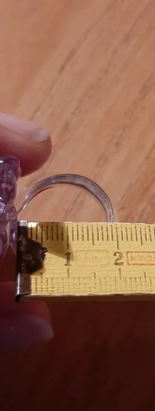 Anello vetro fiore rosa lilla
