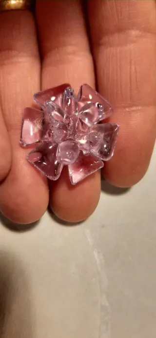 Anello vetro fiore rosa lilla