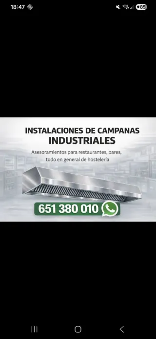 Instalación Campanas Industriales Hostelería