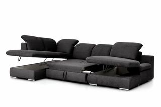 Sofá rinconera Conforama Isona gris