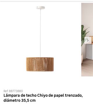 Lámpara techo Chiyo papel trenzado