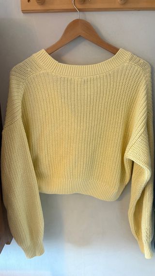 Jersey corto de punto amarillo