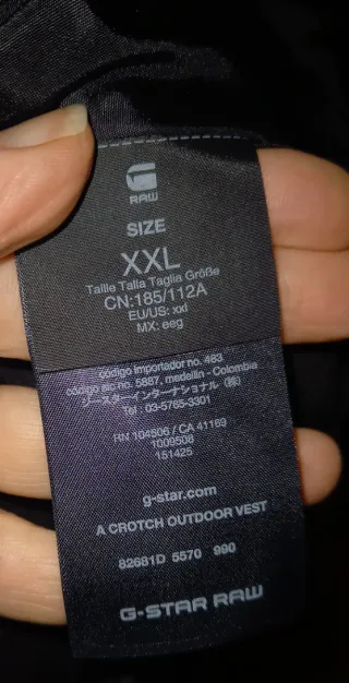 Chaleco G-Star Raw Hombre Negro