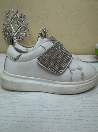 Scarpe bambina bianche con strass n 28