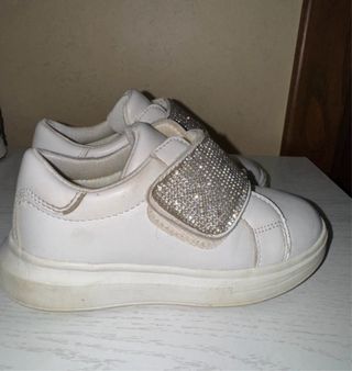 Scarpe bambina bianche con strass n 28
