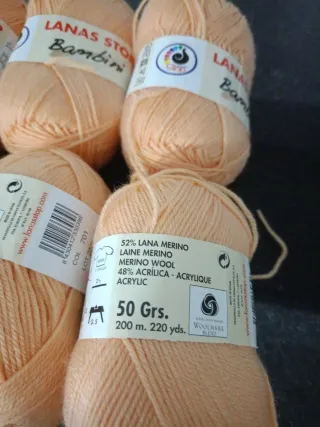 6 ovillos lana Stop Bambini salmón