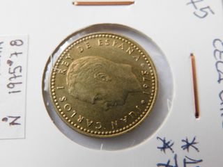 Tres 1 Peseta 1975 CECA chilena, Inglesa, española