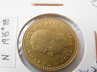 Tres 1 Peseta 1975 CECA chilena, Inglesa, española