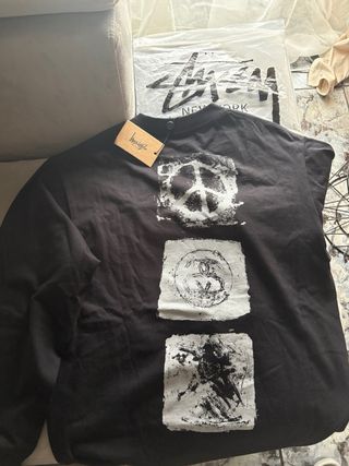 Camiseta Stussy Negra Manga Larga