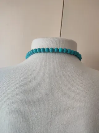 Collar mujer turquesa y dorado