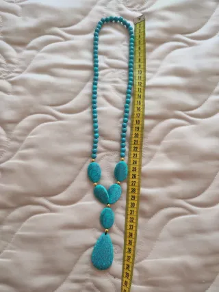 Collar mujer turquesa y dorado