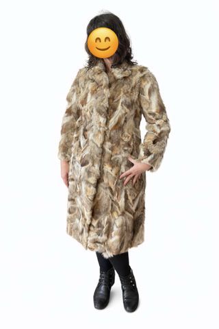 Abrigo piel conejo vintage 70s/80s