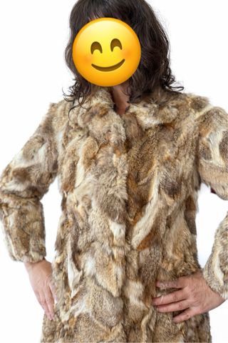 Abrigo piel conejo vintage 70s/80s