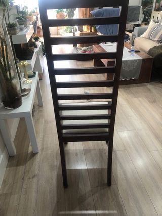 Silla estilo japonés madera y tela
