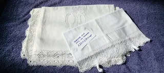 Juego Sábanas Antiguas Encaje Hilo
