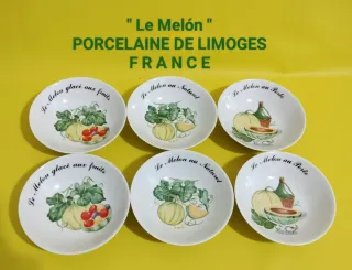 6 Boles Porcelana Limoges Le Melón