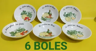 6 Boles Porcelana Limoges Le Melón
