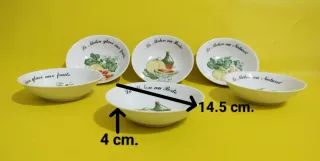 6 Boles Porcelana Limoges Le Melón