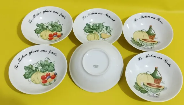 6 Boles Porcelana Limoges Le Melón