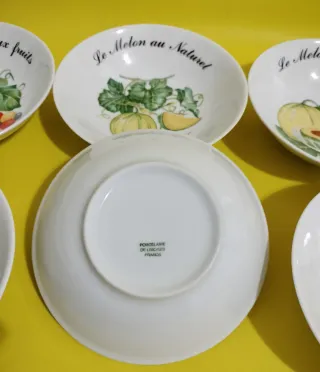6 Boles Porcelana Limoges Le Melón