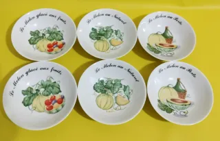 6 Boles Porcelana Limoges Le Melón