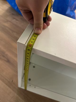 Mueble pared blanco con balda cristal