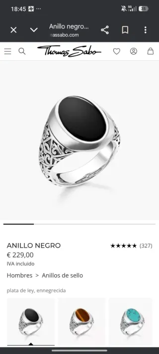 Anillo Thomas Sabo Plata Onix