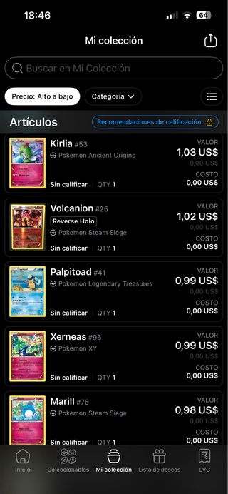 Colección Cartas Pokémon