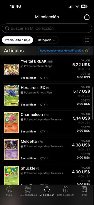 Colección Cartas Pokémon