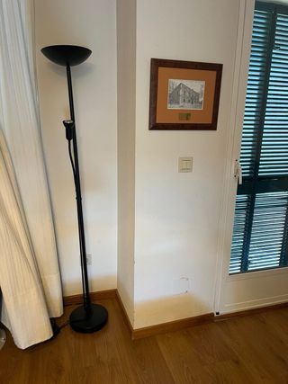 Lámpara de pie negra con luz de lectura