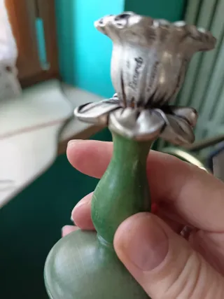 Portacandele fiore placcato argento