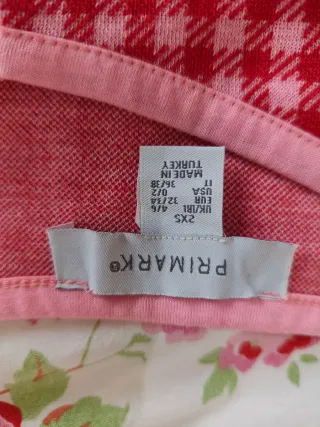 Top cuadros rojo y rosa Primark