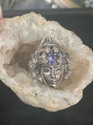 Anillo Plata Medusa Tanzanita Morada