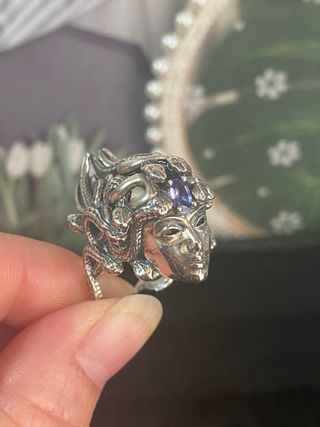 Anillo Plata Medusa Tanzanita Morada