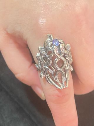 Anillo Plata Medusa Tanzanita Morada