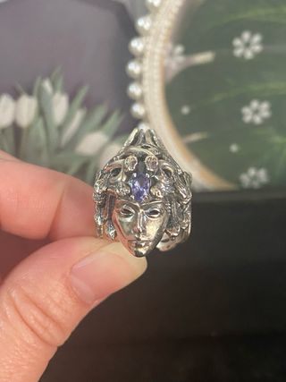 Anillo Plata Medusa Tanzanita Morada