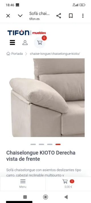 Sofá chaiselongue KIOTO Derecha