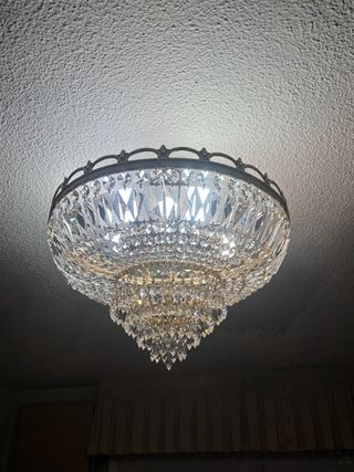 Lámpara araña cristal dorado