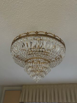 Lámpara araña cristal dorado