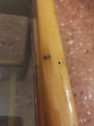 Mesita auxiliar vintage madera y cristal