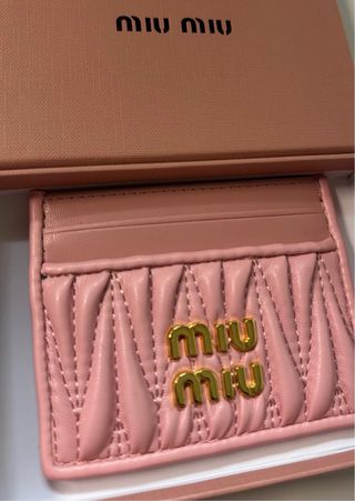 Portacartellini Miu Miu Rosa e Dorato