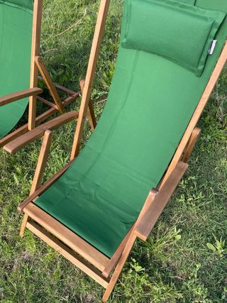 Tumbonas de madera maciza (2 unidades)