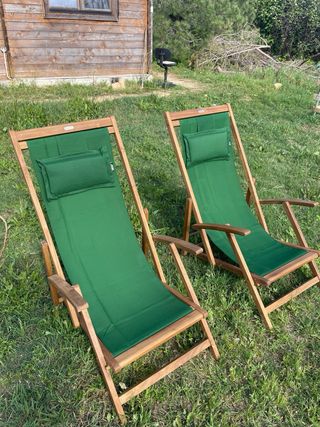 Tumbonas de madera maciza (2 unidades)