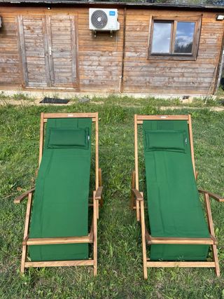 Tumbonas de madera maciza (2 unidades)