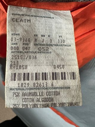 Parka Técnica Hugo Boss Naranja Talla XL