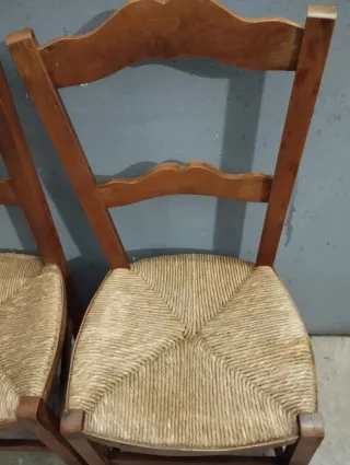 Pareja Sillas Enea Antiguas Madera