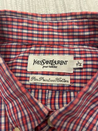 Camisa YSL cuadros roja y blanca