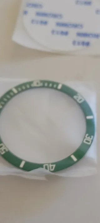 Bisel de reloj aluminio verde