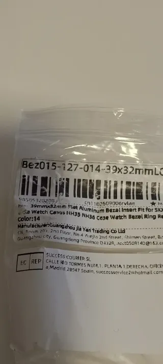 Bisel de reloj aluminio verde